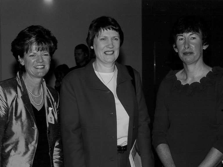 Willy Geck (L) and Robyn Clements (R) with Helen Clark at the 2003 Conference